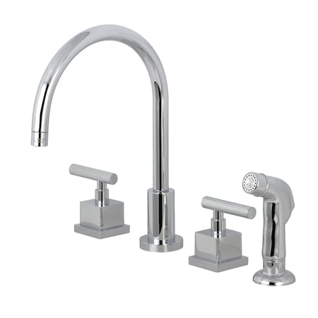 Kingston Brass KS8721CQL Widespread Kitchen Faucet, Polished Chrome KS8721CQL